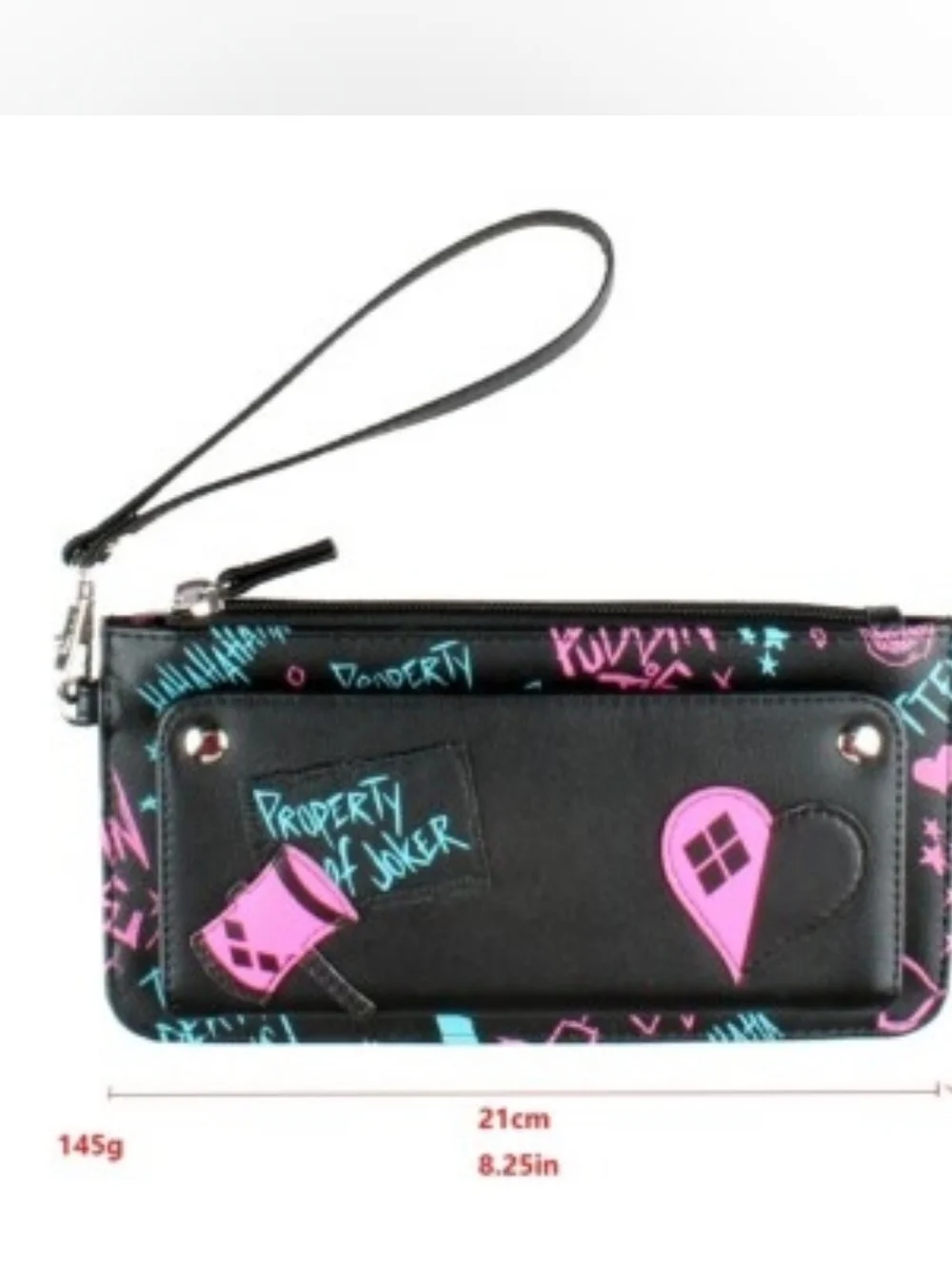 Harley Quinn Joker Wristlet Clutch Wallet - Picture 7 of 8